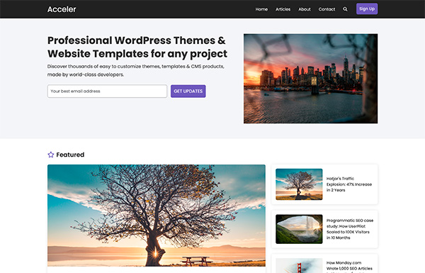 Acceler Ghost CMS Theme theme preview