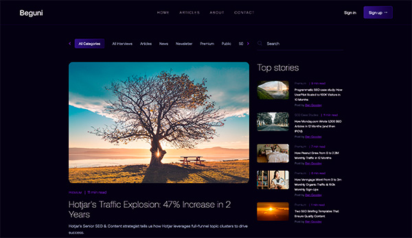 Beguni Ghost CMS Theme theme preview