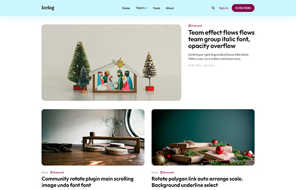 Icelog Ghost CMS Theme theme preview